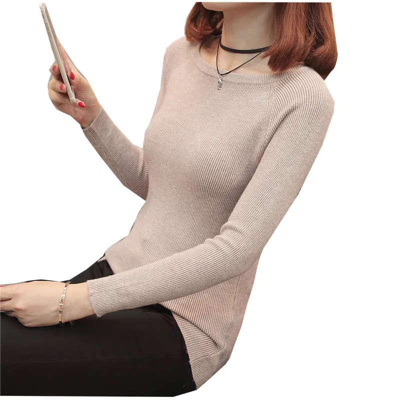 

2018 new women's autumn Round neck sweater F3189 raglan long-sleeved render unlined upper garment of cultivate morality