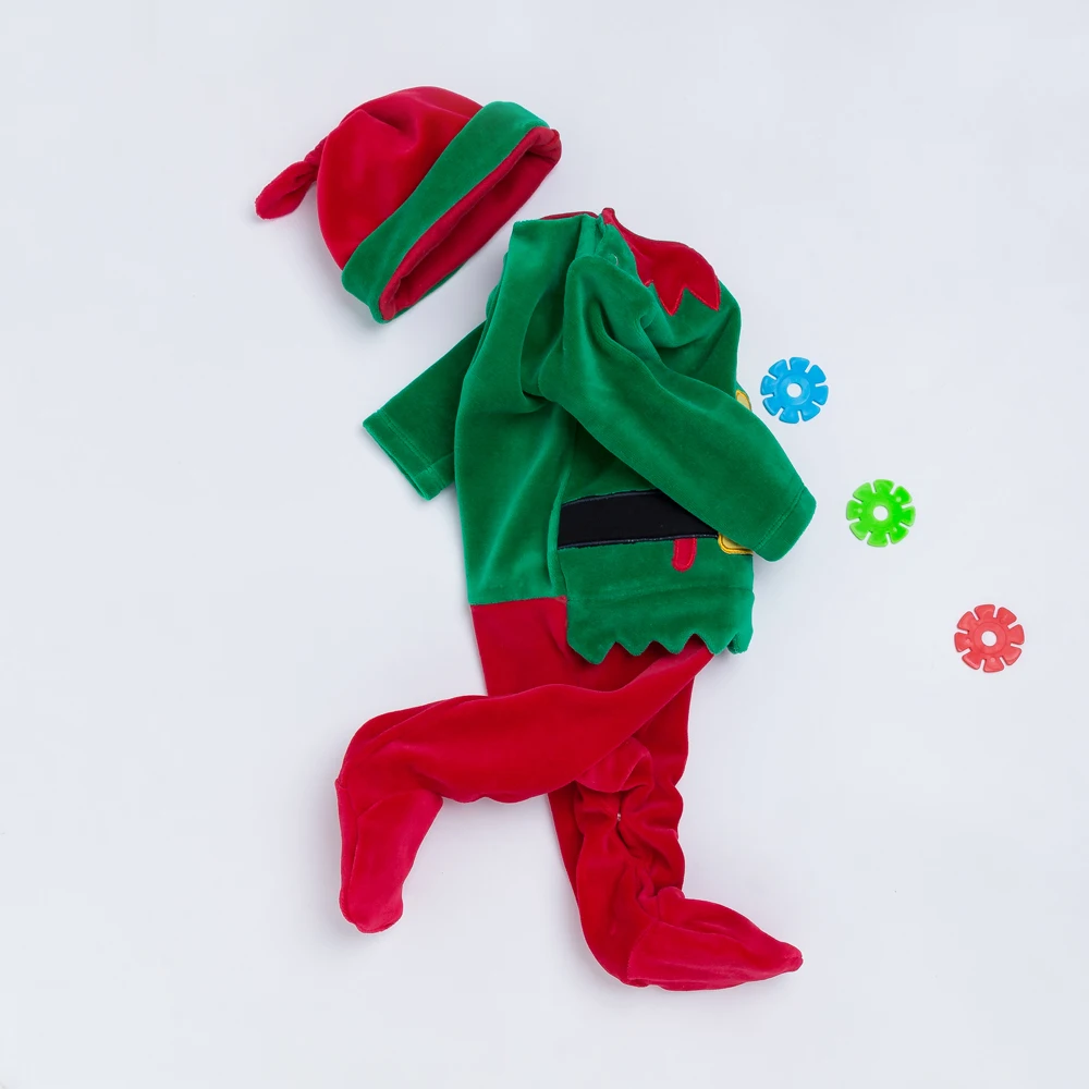 Рождественские боди 2019 новые детские Санта Клаус комбинезоны шляпа с длинными