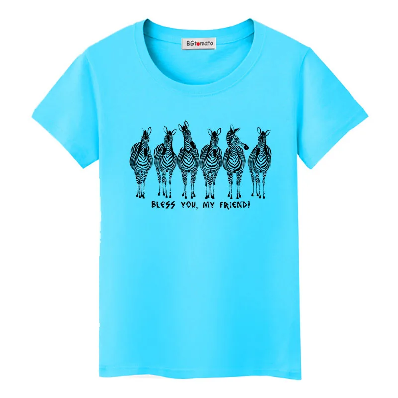 BGtomato много зебры Футболка модная уличная женская одежда 2019 chemise femme друзей harajuku в