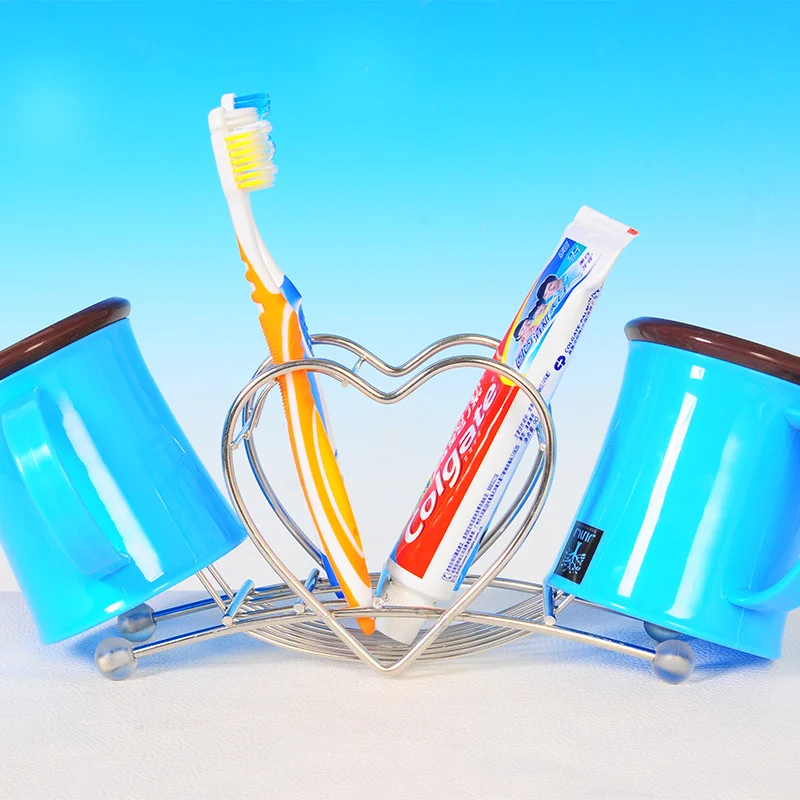 

Lovely heart shaped stainless steel toothbrush holder 21*11.5*6cm Free Shipping
