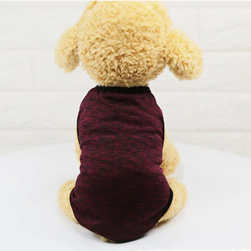 Summer Pet Clothes Casual Dog Vest T Shirt for Small Medium Dogs Comfortable Pure Color Cat Clothing Blue Gray Pink Orange Red