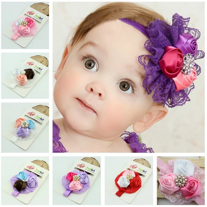Детские повязки на голову розы цветочные бутоны детские для девочек принцессы