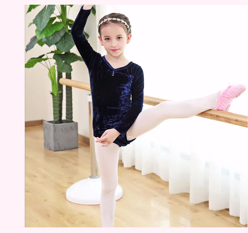 Детский балетный костюм с длинным рукавом гимнастические трико для девочек