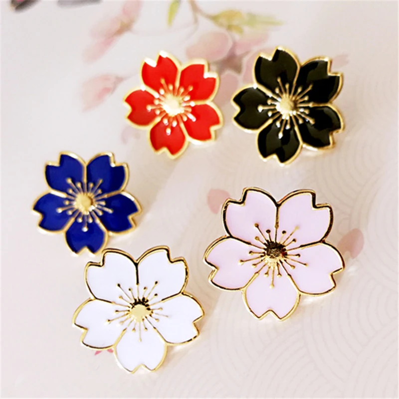 2019 популярная модная вишневая брошь с цветками запонки эмалированные булавки