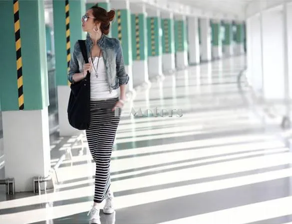 New Fashion 2014 Brand Autumn Skirts For Women/Designer Casual Striped Women Skirts/Straight Maxi 50 | Женская одежда