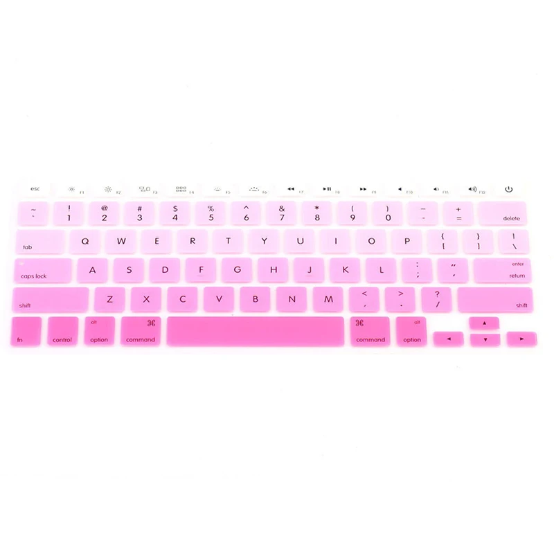 pink 1 шт Радужный силиконовый чехол для клавиатуры защитный чехол Для iMac Macbook Pro 1" 15" защитный чехол - Цвет: pink