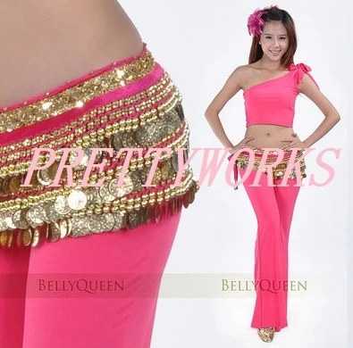 Египет три 3 ряда одежда хип хоп обертывания танец живота юбка костюм золотой