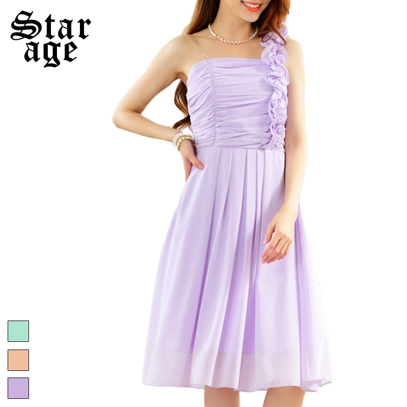 Элегантное женское шифоновое плиссированное платье на одно плечо длиной до