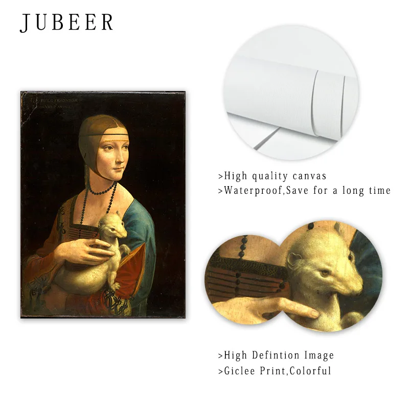 Да Винчи картина маслом леди с Ermine стены искусства Девы и ребенка св. Анны