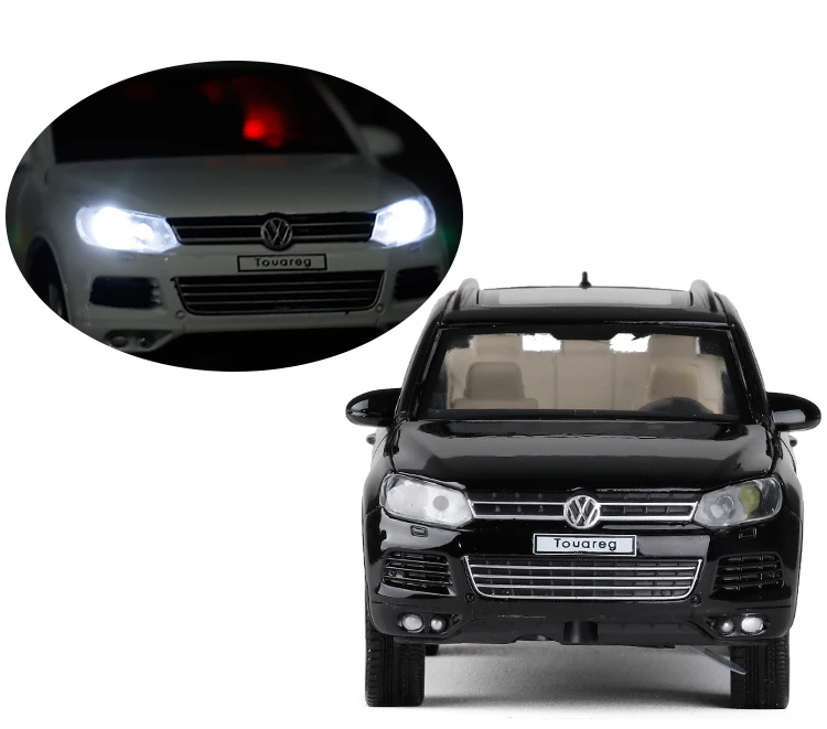 Новинка 1:32 Volkswagen Touareg Acousto-optic модель автомобиля из сплава с выдвижной спинкой для детей игрушка подарок на день рождения оригинальная коробка