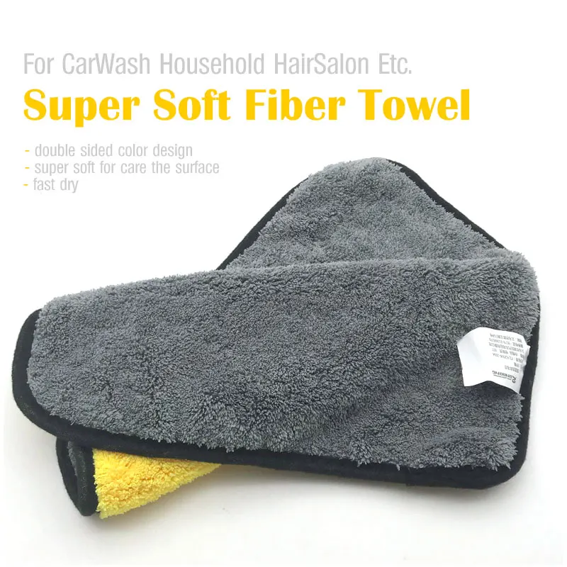 

Thick absorbent coral fleece cleaning towel Double color double-sided high-density wash towel for Household Hair-salon Wash-car