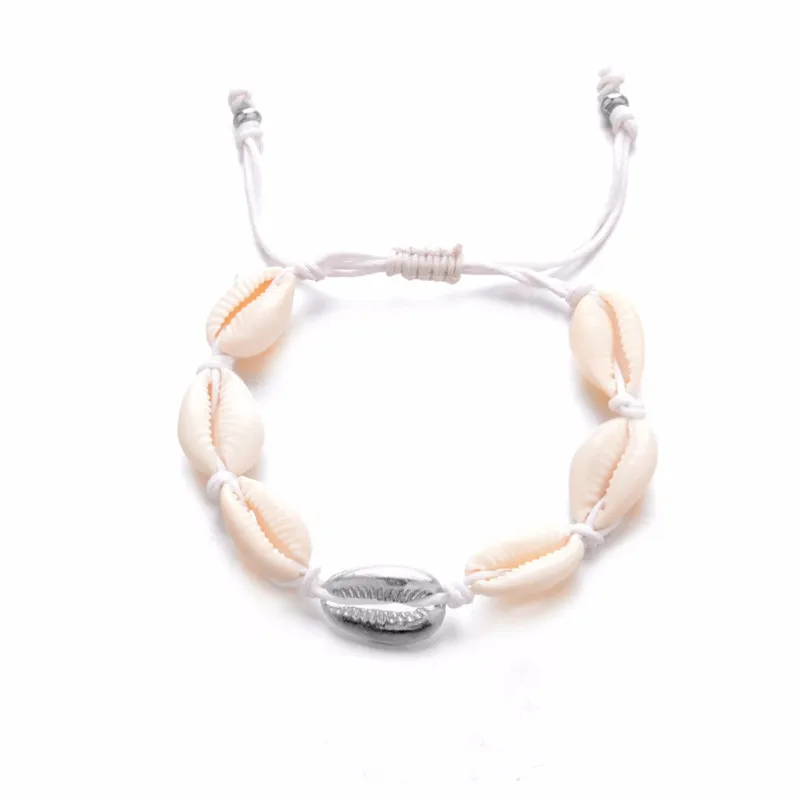 ASL210-silver-white Boho Sea Shell пляжные браслеты на ногу для женщин Морская звезда Бесконечность серебряный браслет на лодыжку ноги цепь простой ножной браслет Tobilleras Conchas - Окраска металла: ASL210-silver-white