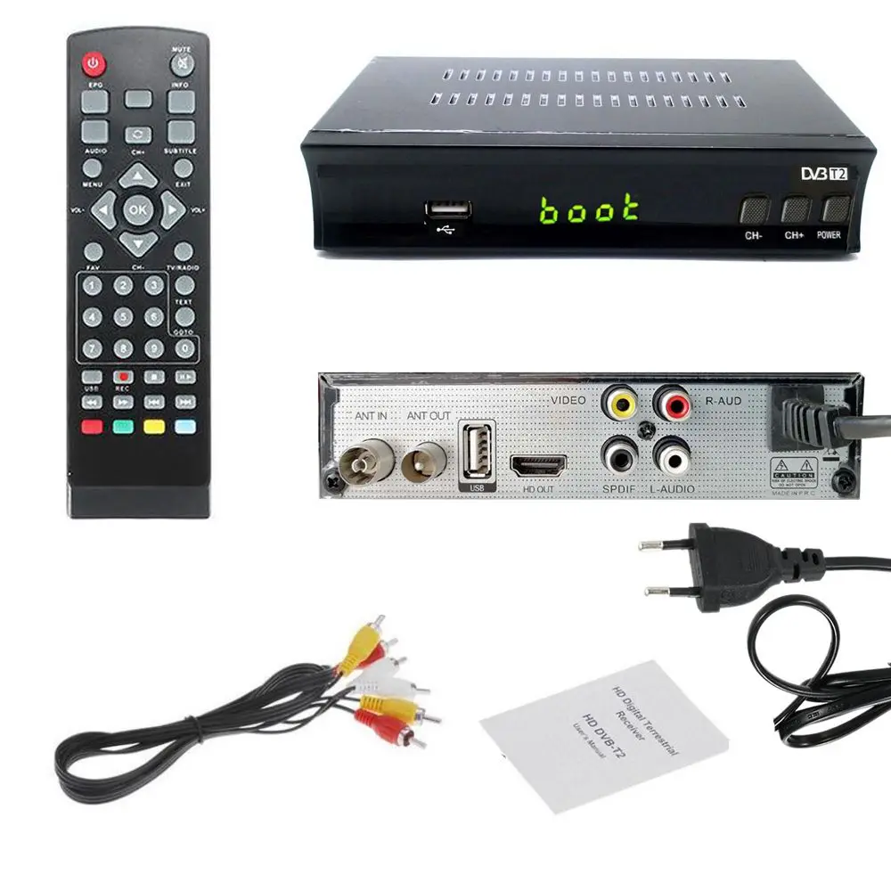 T2 Plus Only Русские Бесплатные цифровые фоновые заставки ТВ коробка 1080P DVB-C с кабельным ресивером DVBT2 тюнер Dvb T2 приемник спутникового ТВ Dvb-t2 Youtube IPTV Set-top Box - Цвет: T2 Plus Only
