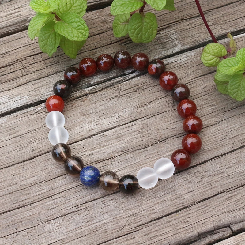 Бусины из натурального камня 8 мм дымчатый кварц лазурит мечта о красном ониксе