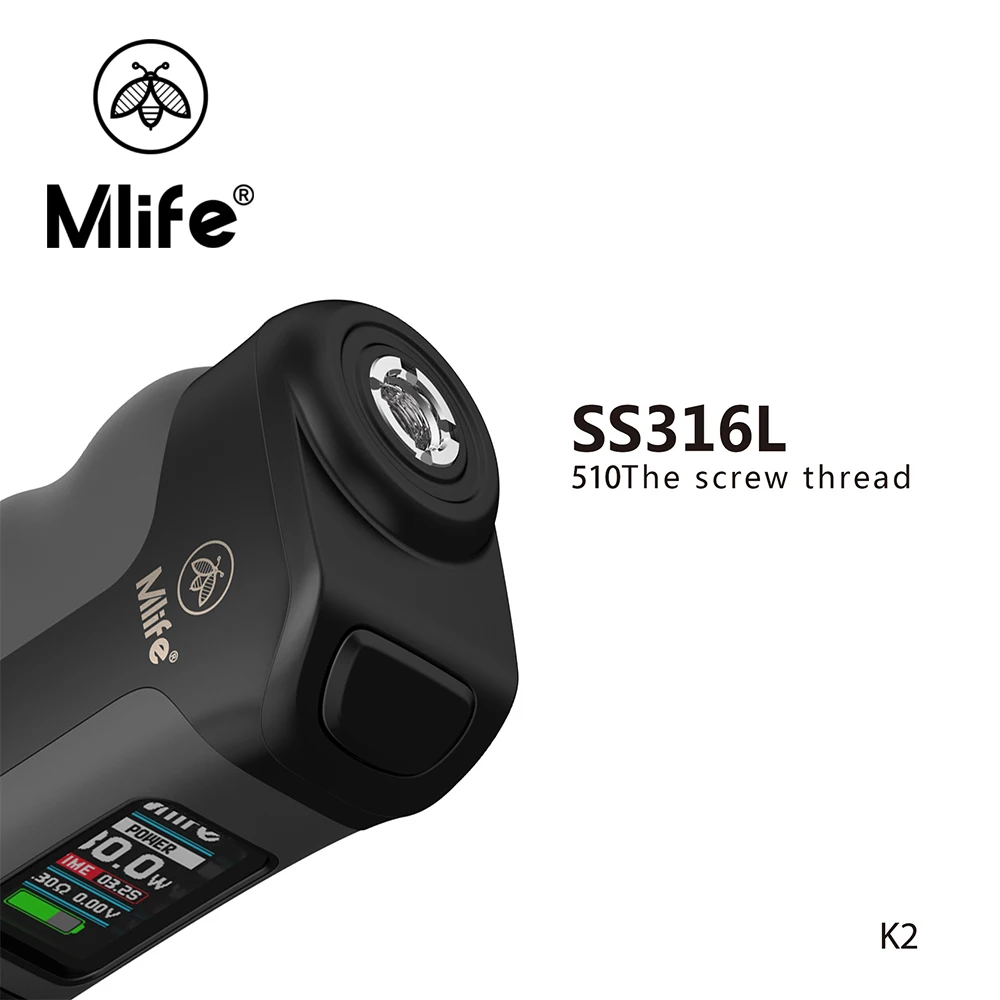 100% Оригинальные Mlife K2 80 Вт mod поле вейпер elektronik сигареты с 1500 мАч Батарея |