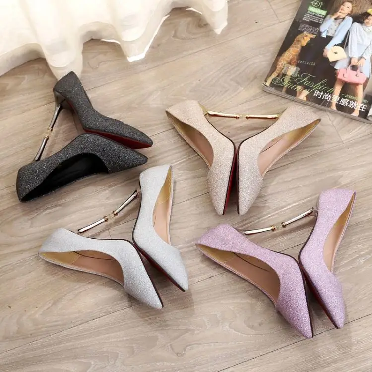 SLYXSH Women Shoes Fashion Pointed Toe Pumps Patent Leather High Heels Boat Shoes Wedding Shoes Women's Sexy Shoes