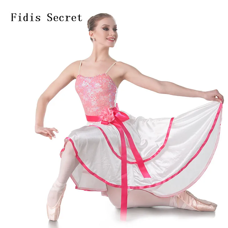 

Upscale Pink Sequins Camisole Dress for Women/Girls Ballet/Contemporary/Lyrical Stage Performance/Competition/Sole Dance Costume