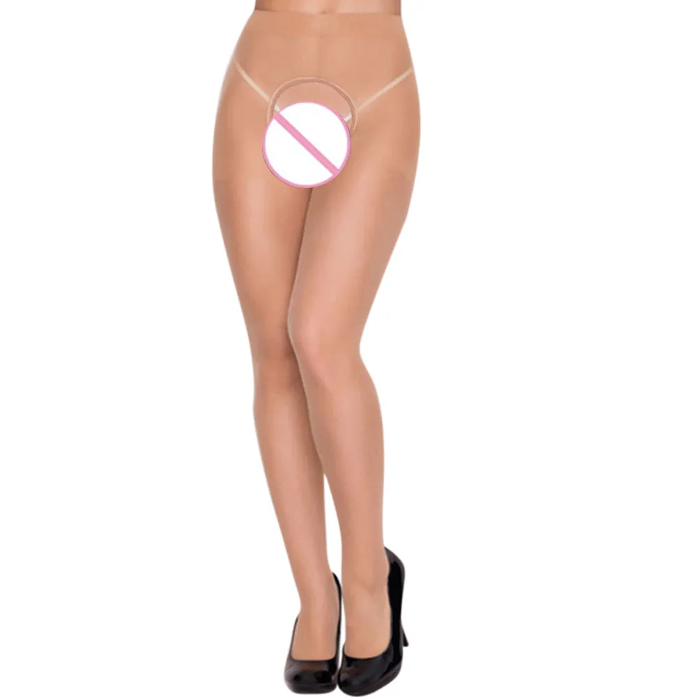 Женские пикантные Нескользящие удобные чулки с открытой промежностью колготки