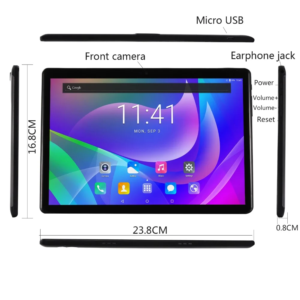 2019 Новый 2.5D 10 дюймов Android 8 0 Tablet PC 1280x800 Octa Core 4 Гб Оперативная память 64 Встроенная