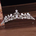 Роскошные свадебные аксессуары для волос с кристаллами циркона тиара Свадебная Корона Тиара для невесты обручальные тиары ювелирные изделия для вечерние ринки