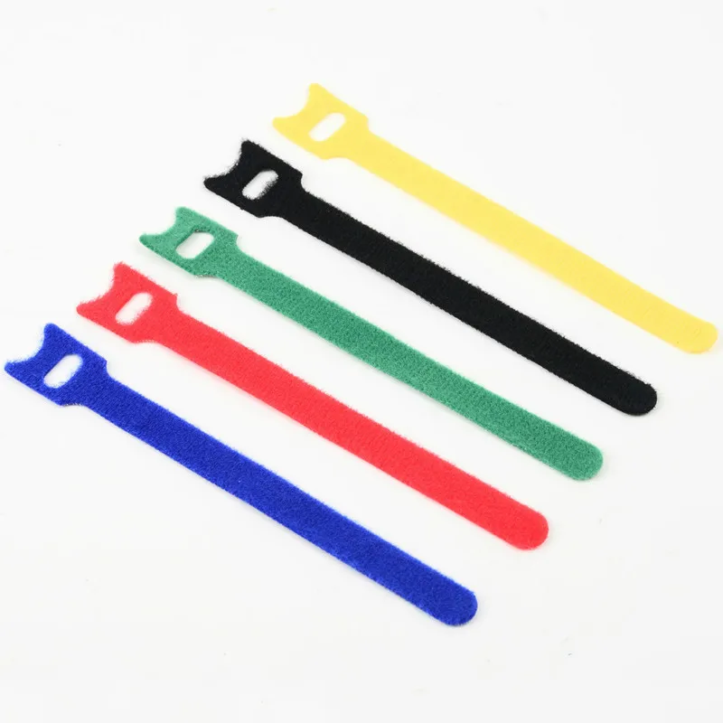 100 шт./лот Волшебная наклейка нейлоновая Пряжка кабельные стяжки многоразовые
