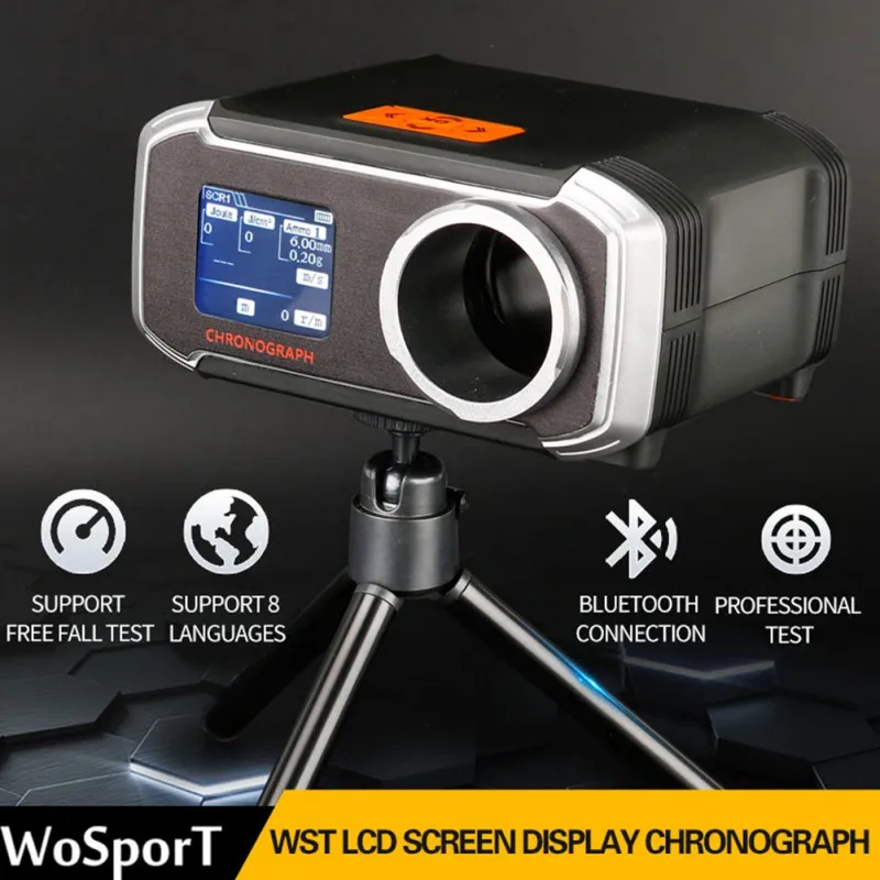 WST LCD Display Speedometer PP Bluetooth Synchronization Eight Language Speed Hunting Tactical Air Gun Tester | Спорт и развлечения