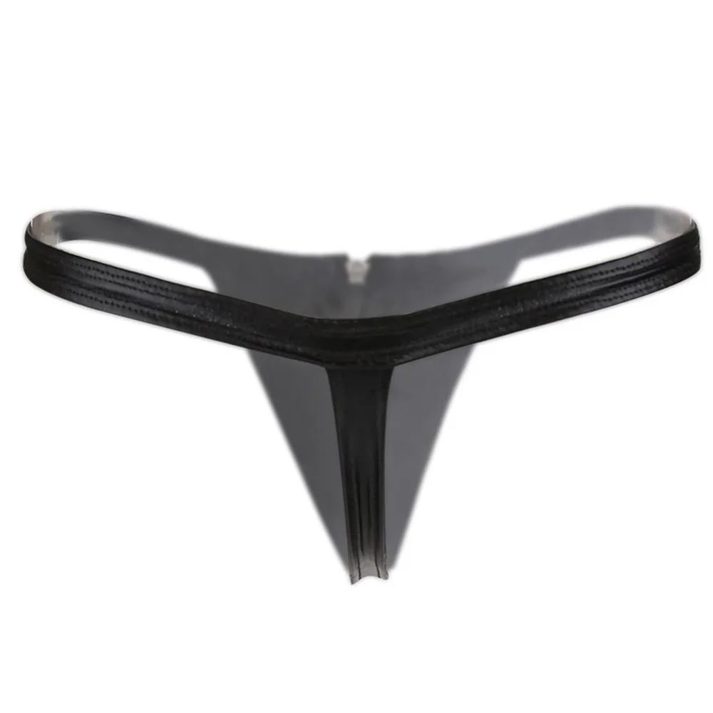 Мужские кожаные трусики G string открытые на молнии сексуальные стринги для геев