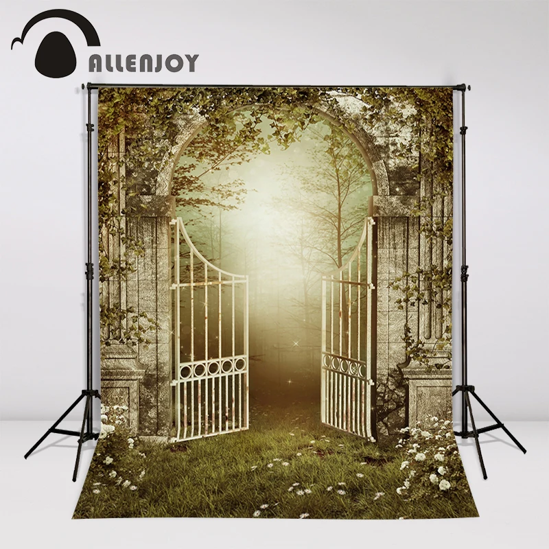 Виниловый фон для фотостудии Хэллоуин Виртуальная железная ворота кладбище