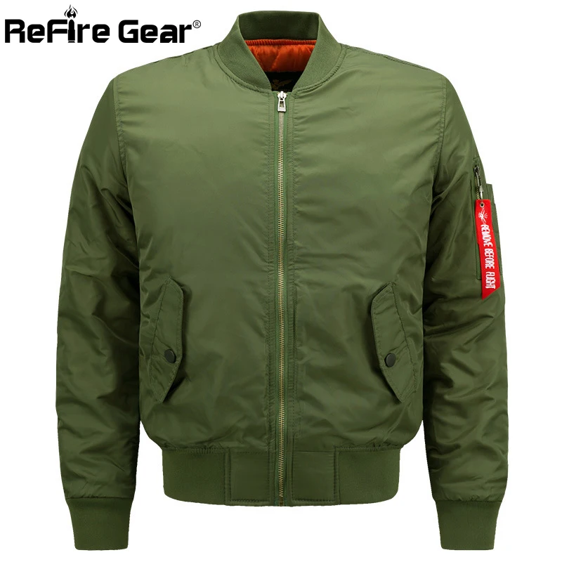 Refire gear MA1 мужская куртка в стиле милитари с подкладкой для пилота, куртка-бомбер для ВВС, армейская тактическая куртка размера плюс, повседневное теплое зимнее пальто