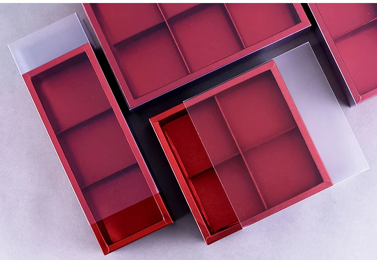 Подарочная коробка для торта с красной конфетной луной печенья из макаруна