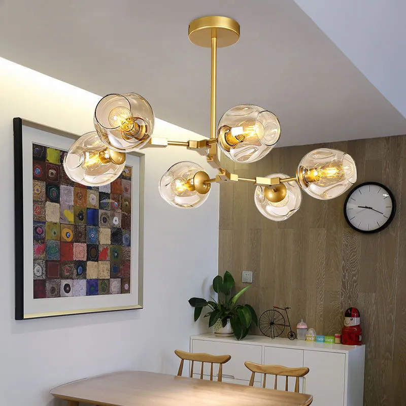 Дизайнерские Люстры В скандинавских филиалах идеи кулон ламповый стеклянный шар