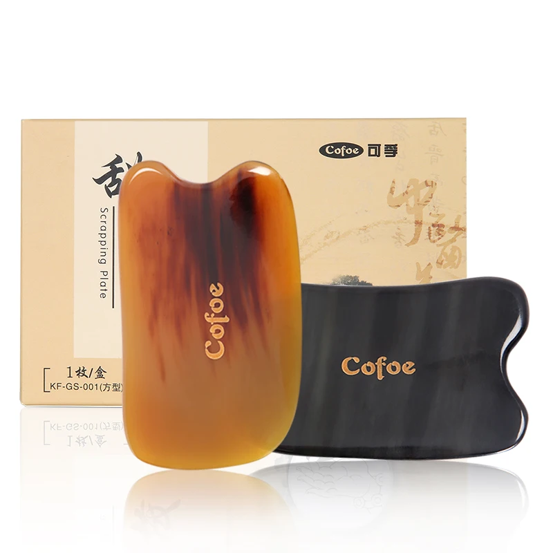 Cofoe, 1 шт., рожок, гуаша, массажный инструмент, здоровье, нефрит, Gua Sha, для тела, для лица, против морщин, массажная доска, традиционные китайские акупунктурные точки
