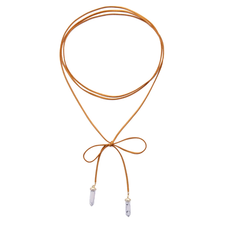 Синий белый синтетический камень геометрический кулон многослойное колье