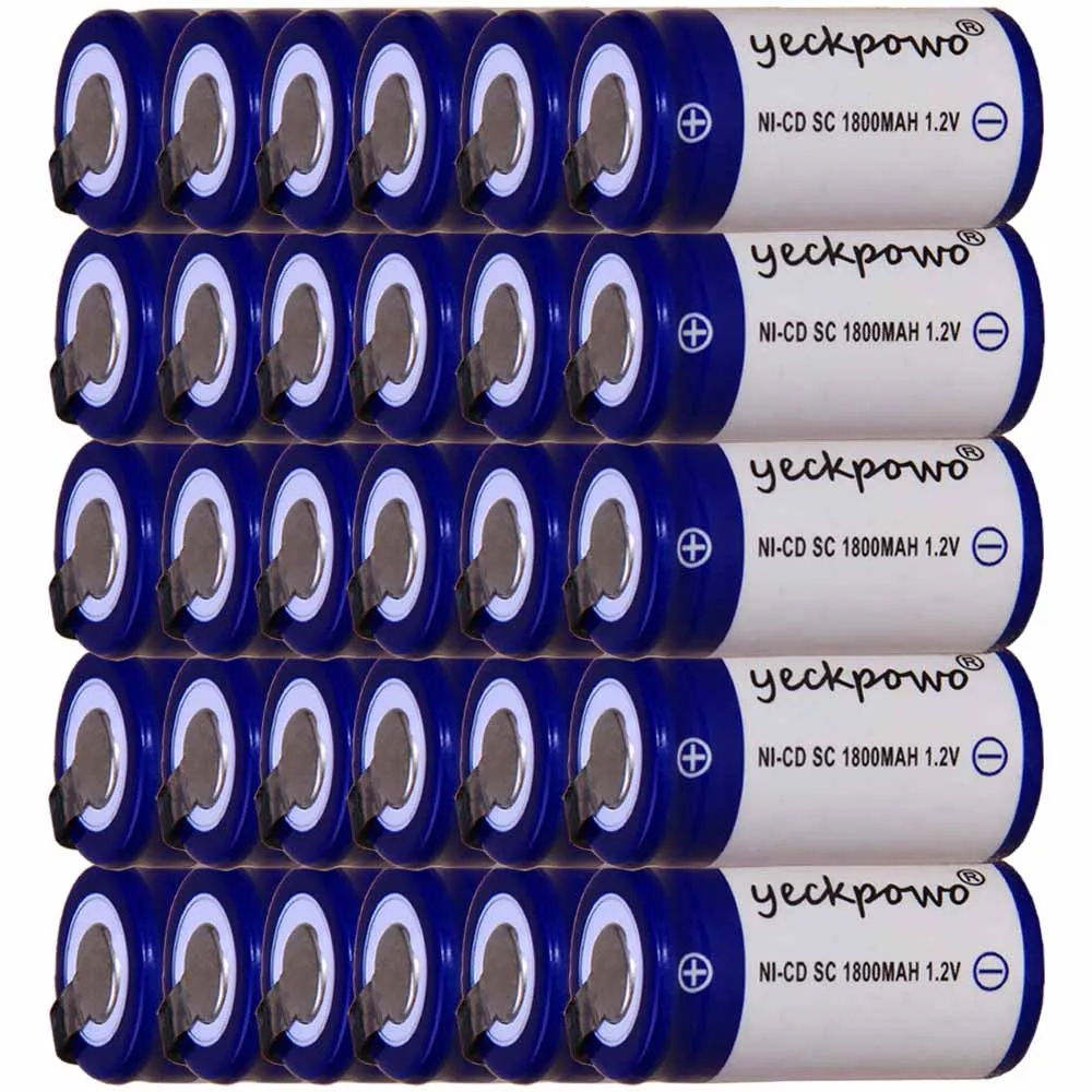 Самая низкая цена 30 шт аккумулятор SC 1 2 v батареи перезаряжаемые 1800 mAh nicd Батарея