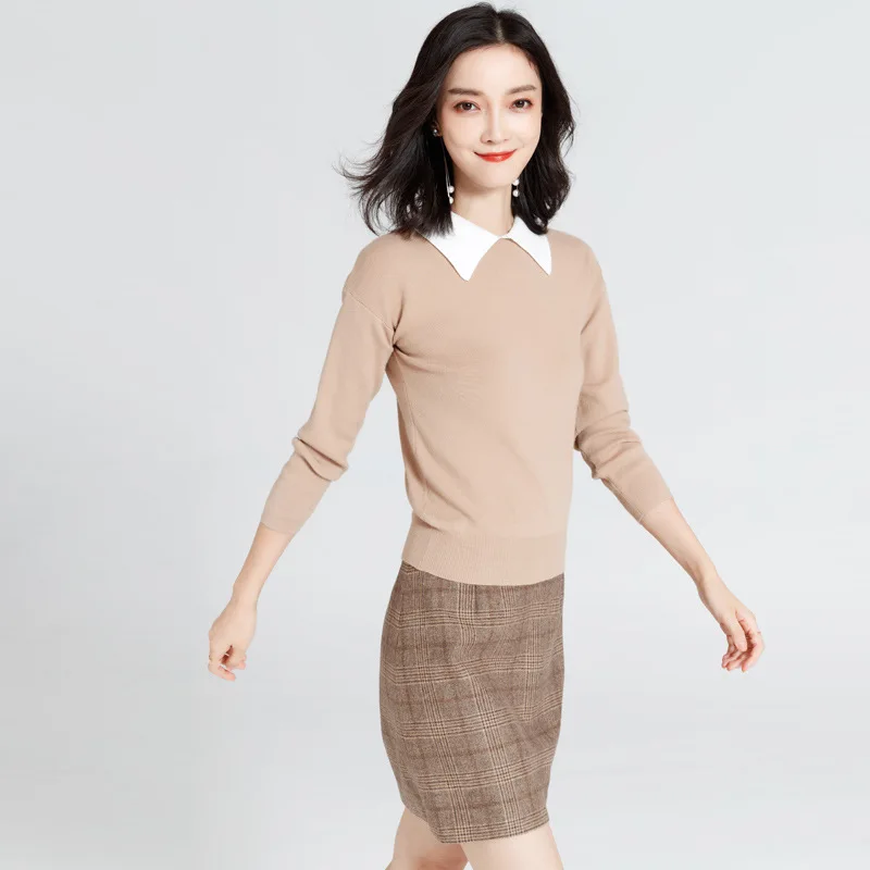 2018 г. осенние женские wearversion чистый цвет &quot&quot&quotкукольный&quot&quot воротничок&quot