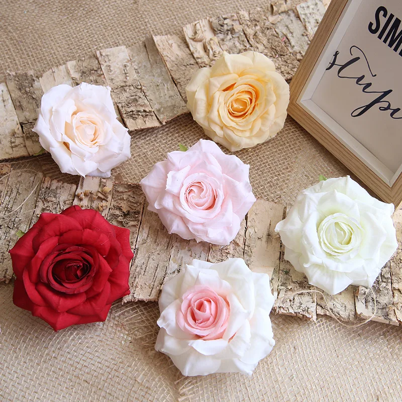 9 см Шелковые Розы Искусственные настенные цветы голова большой цветок стены