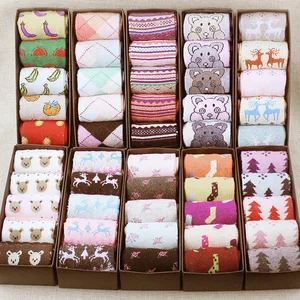 Большие продажи модные женские носки тапочки 5 шт.лот корейские милые женские носки тапочки шерстяные теплые женские носки высокого качества