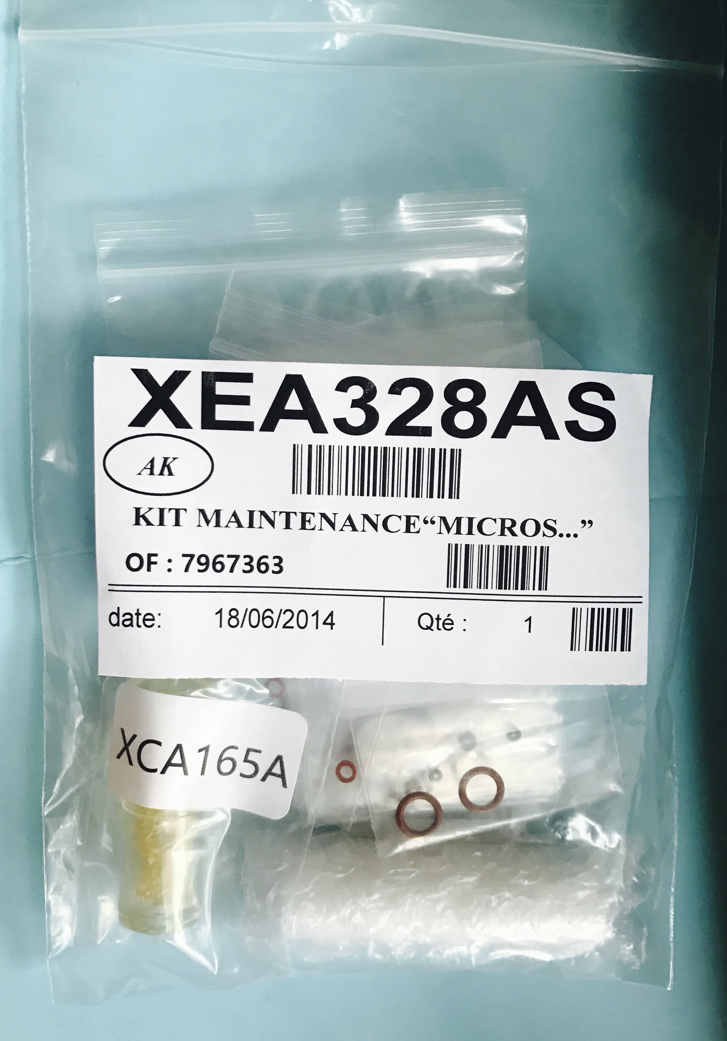 Комплект для обслуживания Abx (Франция) PN: XEA328AS. (Уплотнительные кольца и поршень)