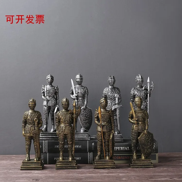 Римские воины самурайская скульптура кукла кавалерии солдат рыцаря статуя из