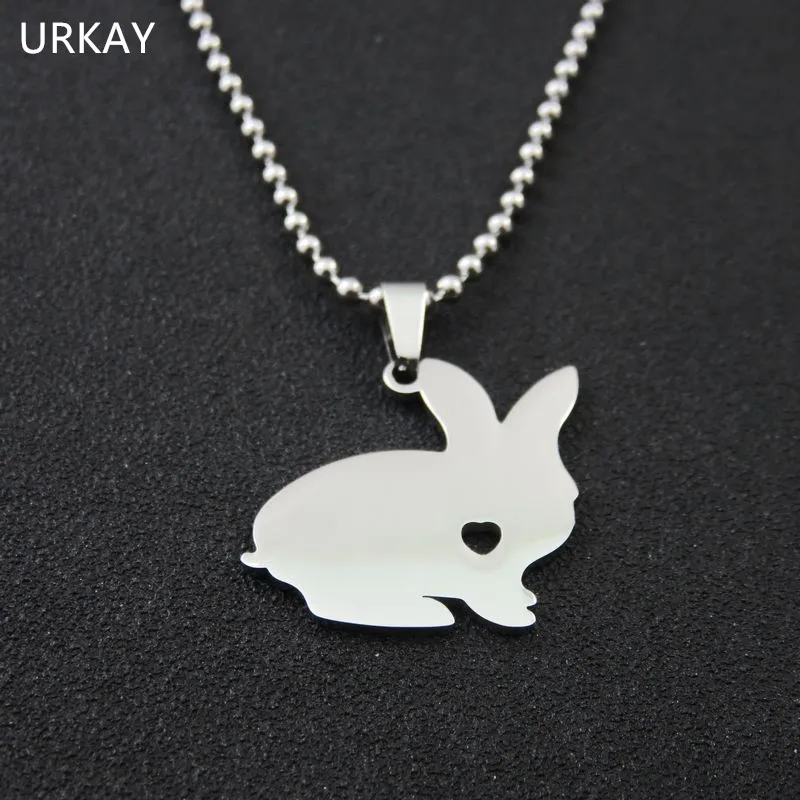 Милое ожерелье кролик Покемон Сердце из нержавеющей стали колье ювелирные
