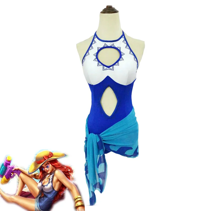 Вечерние костюмы для косплея Miss Fortune слитный купальник Bikinil Хэллоуина