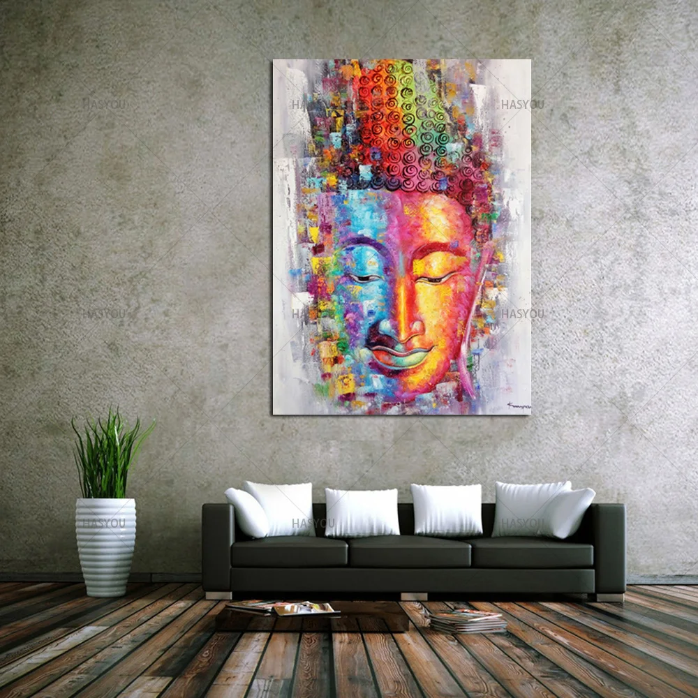 

Professional Artist Handmade High Quality Buddha Oil Painting on Canvas Rich Colors Canvas Buddha Painting for Living Room