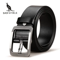 san vitale 100 cowhide genuine leather belts for men brand strap male pin buckle fancy vintage cowboy jeans cintos freeshipping