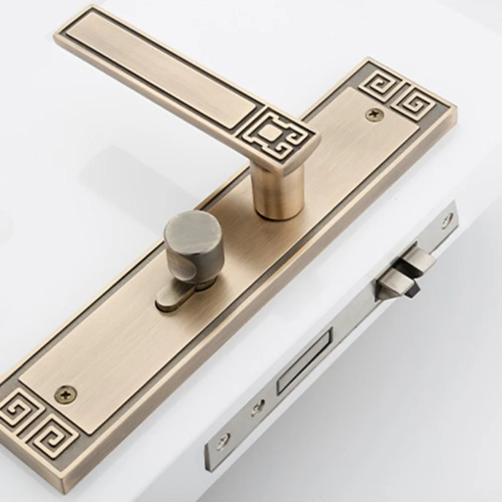 Современный модный матовый золотой закрытый бесшумный дверной замок для спальни