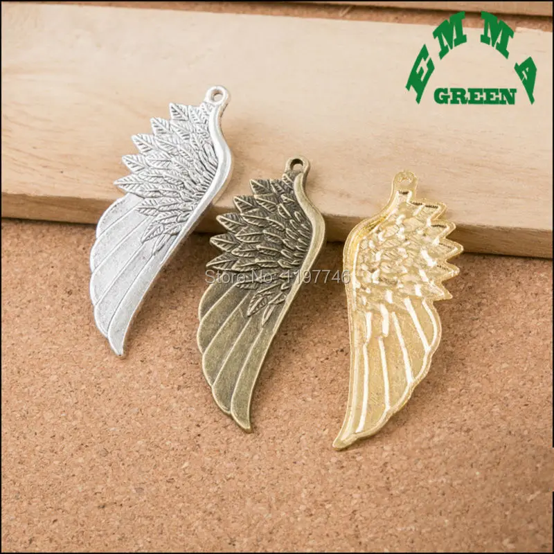 

2017 Mini Order Metal Zinc Alloy Charms Vintage Gold Silver Or Bronze Tone Bird Eagle Angel Wing Charms DIY Jewelry Accessories