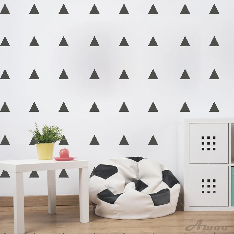 Cartoon Geometric triangle Wall Stickers Wallpaper PVC Waterproof Self Adhesive Art For Kids Bedroom Home Decor YQT099 | Дом и сад