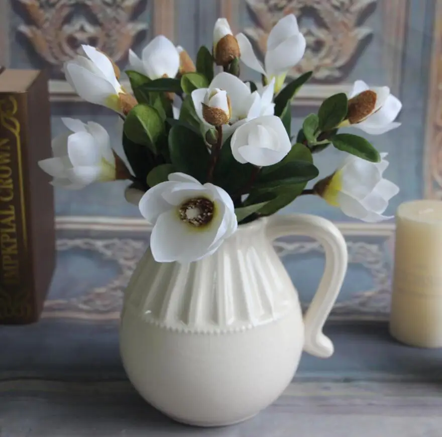 10 шт. искусственный цветок магнолии листьев филиал для Цветочная композиция