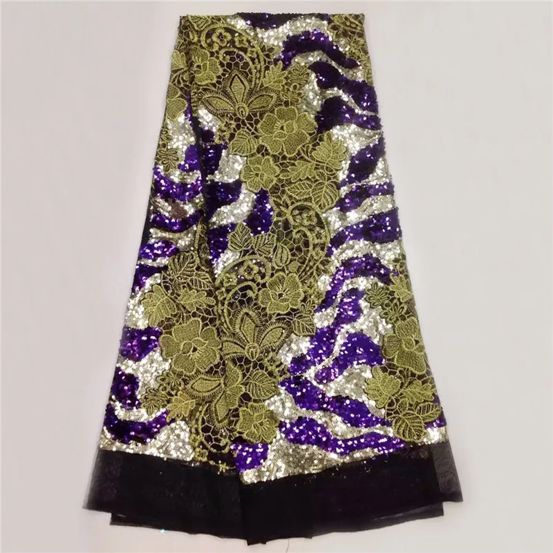 Высокий класс кружевная ткань с пайетками оптовая продажа хороший африканский