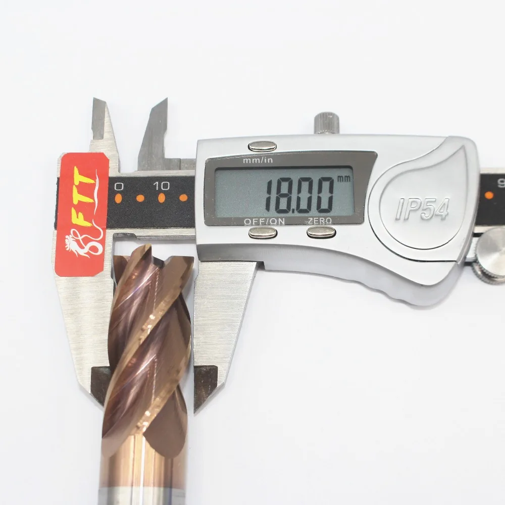 Satılık 1 Adet HRC55 D18X40LXD18X100L Spiral Freze Kesicisi 18mm Tungsten çelik Alaşım Kaplama 4 Flüt CNC Kesici Uzatma