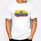 Футболка мужская с эквадорским флагом, стильная тенниска с круглым вырезом, летняя майка для фитнеса с флагом Эквадора, мужская одежда